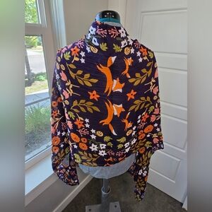 LULLA COLLECTION BY BINDYA OVERSIZE SCARF SHAWL WRAP PURPLE ORANGE FOX WOMEN OS